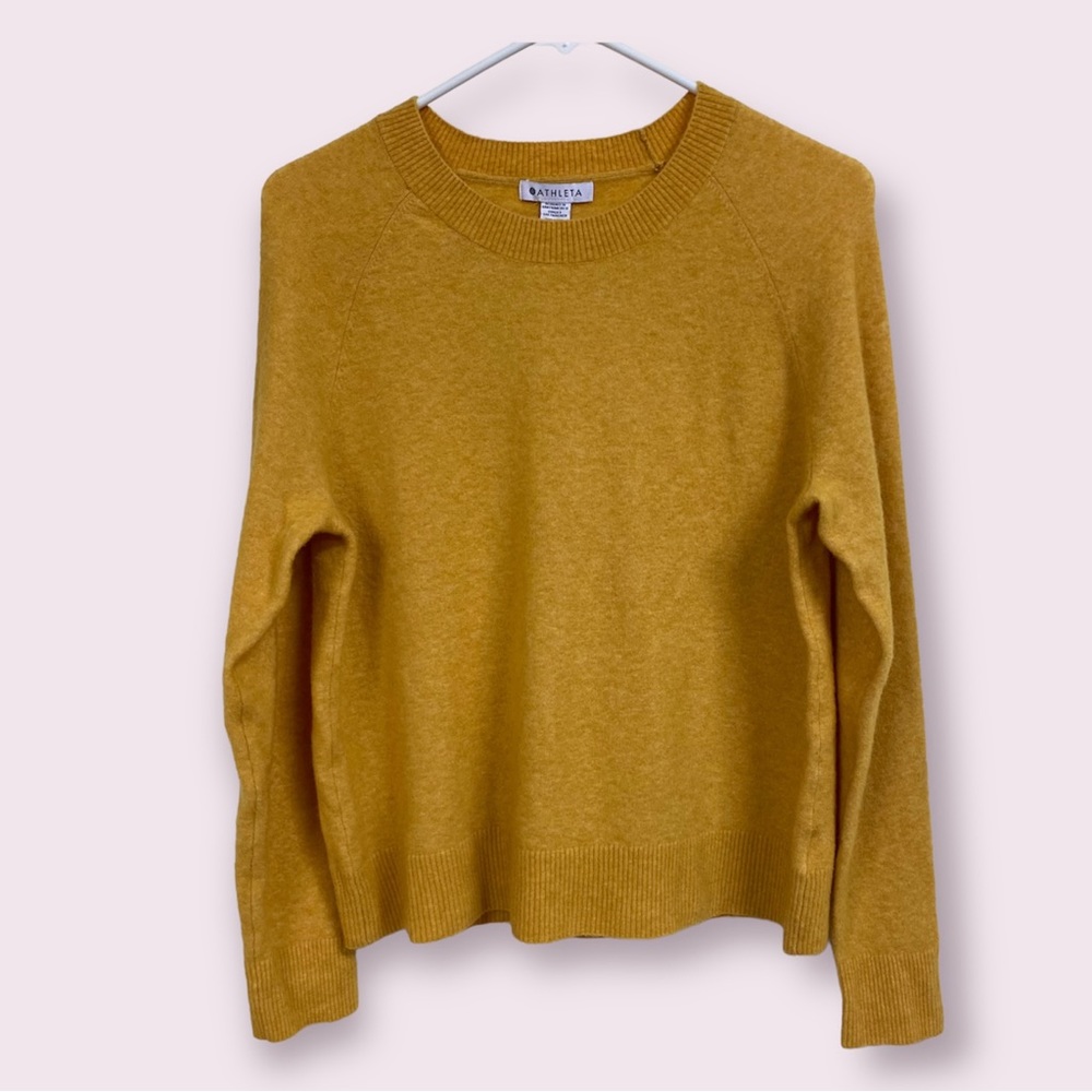 Athleta | Hawthorn Crew Sweater Pyramid Gold Size Small